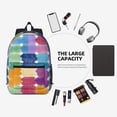 thumbnail image 6 of 17in Backpack With Pocket Adjustable Shoulder Strap Large Capacity Zipper Opening And Closing Double Pull Head Zipper For Work Travel Sports Aliceblue Colorful Houndstooth Hand-Drawn Sketch_1, 6 of 8