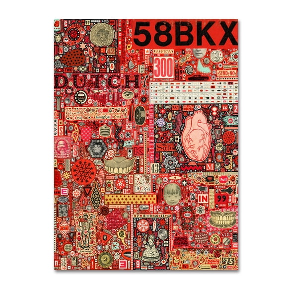 Trademark Fine Art 'Big Numbers Heart And Teeth' Canvas Art by Colin Johnson