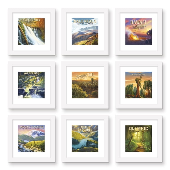 Gallery Pops Lantern Press - Top US National Parks Wall Art Bundle (9-Pack)