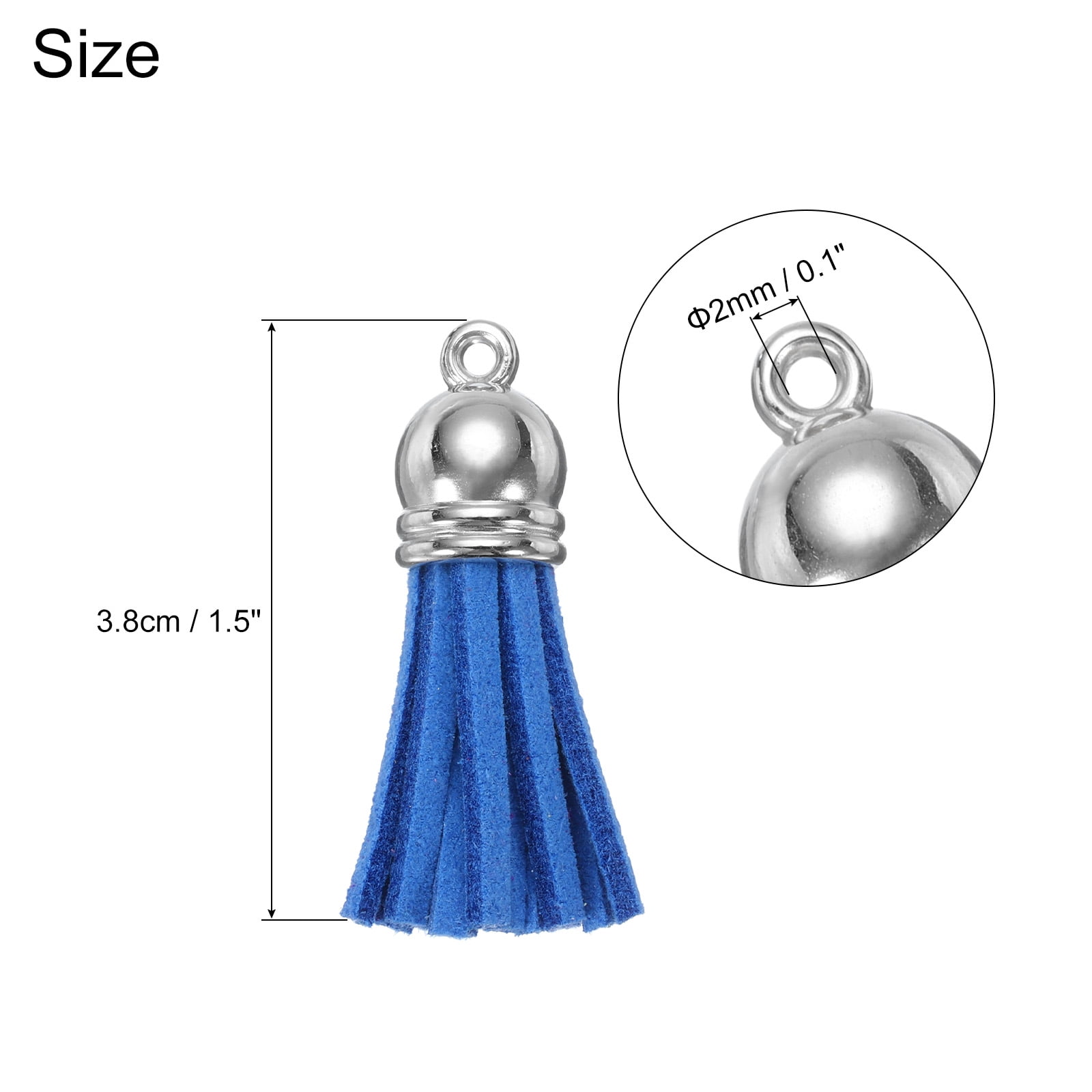 Unique Bargains Keychain Tassels Bulk Leather Tassels Deep Blue