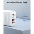 thumbnail image 2 of [Cargador] Cargador de pared USB C UVRESINME de 40 W y 4 puertos para iPhone, 2 of 7