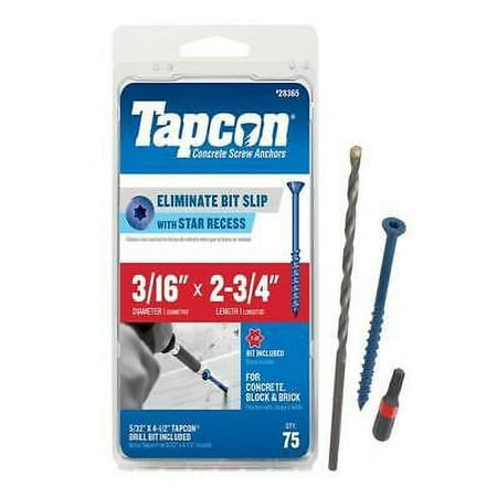 

Tapcon 2-3/4 in. L Star Flat Head Concrete Screws 75 pk