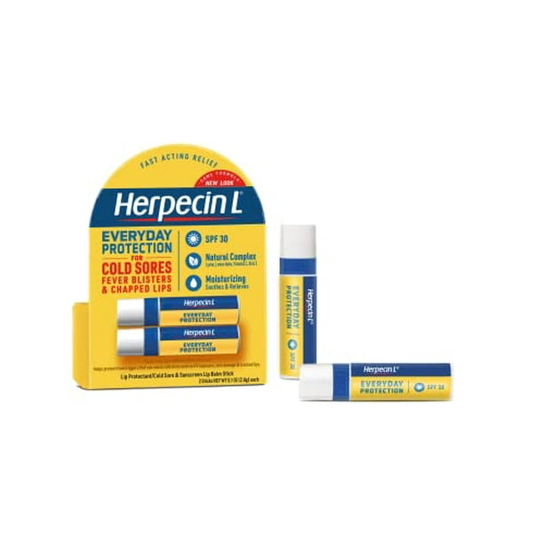 HerpecinL Lip Protectant/cold Sore & Sunscreen Lip Balm Twin Pack