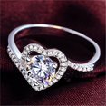 thumbnail image 5 of CILENON Heart Shaped Diamond Ring For Women Fashion Jewelry Popular Accessories (Silver,7), 5 of 6