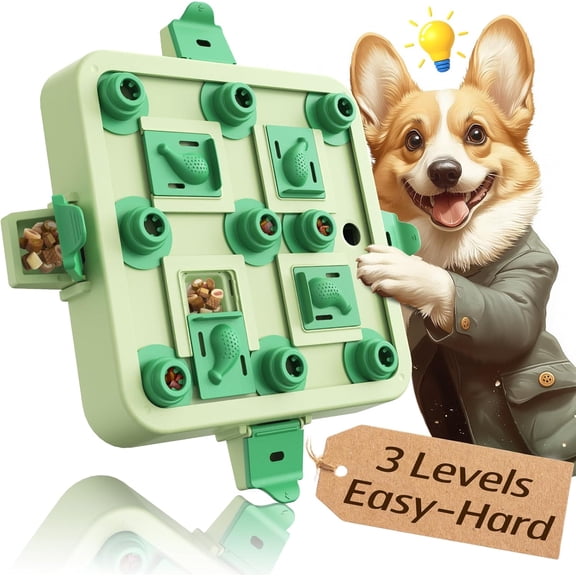 KADTC Dog Chess Puzzle Toy, Large Size, U.S. Brand & Design, 3 Levels of Step-by-Step Challenge for Smart Dogs Interactive Boredom Buster Mental Stimulation Enrichment Toys Puppy Treat Brain Puzzles