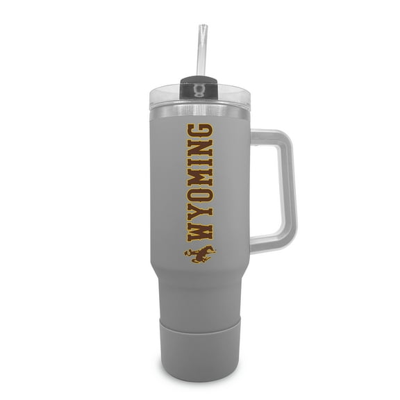 Wyoming Cowboys 40oz. Stainless Tumbler with Handle & Removable Straw