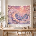 thumbnail image 5 of Nocturnal Swirling Circular with Pond Main Consists Fish, Mystical Fantasy for Space Lovers, Galaxy Room Decor, Mother'S Day Gift, Tapestry Wall Hanging for Bedroom and Dorm, 5 of 7