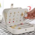 thumbnail image 3 of HLONK Jewelry Box  Small Portable Travel Case  2 Layers Organizer Display Storage Holder Box for Rings  Earrings  Necklaces  Bracelets (White), 3 of 7