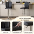 thumbnail image 3 of StnTalk 4-Piece Swivel Adjustable Bar Stools Set, PU Leather Counter Height Bar Chairs with 360° Rotation, Height Adjustable 24.8''–33.4'', Metal Base for Kitchen Island & Home Bar, 3 of 7