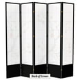 thumbnail image 6 of Oriental Furniture 7 Ft Tall Cherry Blossom Shoji Screen, Black, 5 panel, shoji screen, shoji paper, traditional, 6 of 6