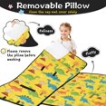 thumbnail image 3 of Yellow Dinosaurs Palms Pattern Teens Toddler Nap Mat with Pillow, Sleeping Mat Bag for Preschool Daycare 60"x20", 3 of 6