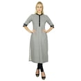 thumbnail image 5 of Bimba Women Classic Black Cotton custom Kurti 3/4th Sleeve Formal Long Blouse, 5 of 5