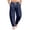 AO15-Navy, variant on Mens Linen Pants Casual Harem Pants Lightweight Summer Beach Pants Drawstring Vacation Slit Hem Yoga Trousers With Pockets Army Green 3XL