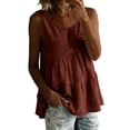 thumbnail image 2 of Xaqiouau Womens Sleeveless Tank Top Casual Loose Fit Flowy Tunic Summer Tiered Blouse, 2 of 7