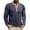 Blue, variant on WTOBBY Men's Raglan Sleeve Henley Top with Button Lapel, Colored Cotton Fabric, and Four-Button Front for Base Layer Casual Wear Comfort Fit Long Sleeve Shirt ,Black L