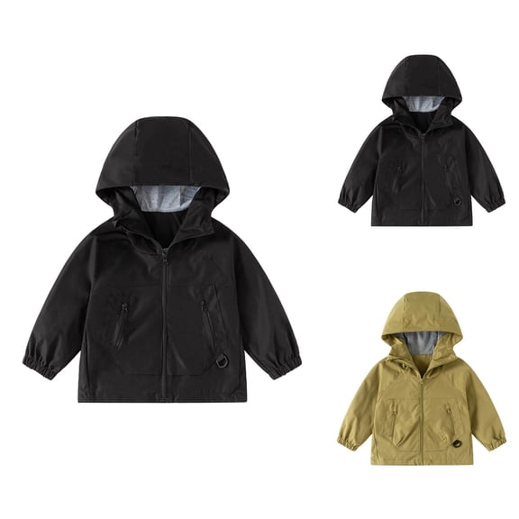 Boys Coat Boys Windbreaker Jacket Lightweight Hooded Zipper School Outerwear for Age 10-15