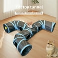 thumbnail image 6 of Vibrant Long T-Shaped Cat Tunnel Toy, Collapsible Play Tube with Hanging Ball, Sturdy Polyester, Multi-Entrance, Safe for Indoor Cats, 6 of 12