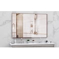 thumbnail image 3 of Xukmct 60"x40" Rectangle Vanity Mirror Brown Aluminum Frame Decorative Wall Mirror for Bathroom, Living Room, Bedroom, 3 of 10