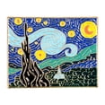 thumbnail image 1 of 2 pines de solapa con pintura esmaltada de noche estrellada de Van Gogh, multicolor, 1,75 pulgadas, 1 of 5
