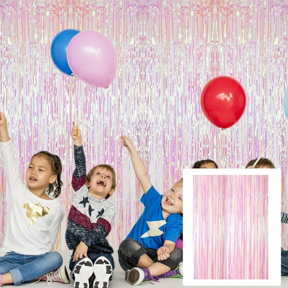 1X Tassel Curtain Foil Fringe Curtains, Metallic Tinsels Fringe Curtains for Party Prom Birthday Wedding Favors Decoration Curtain