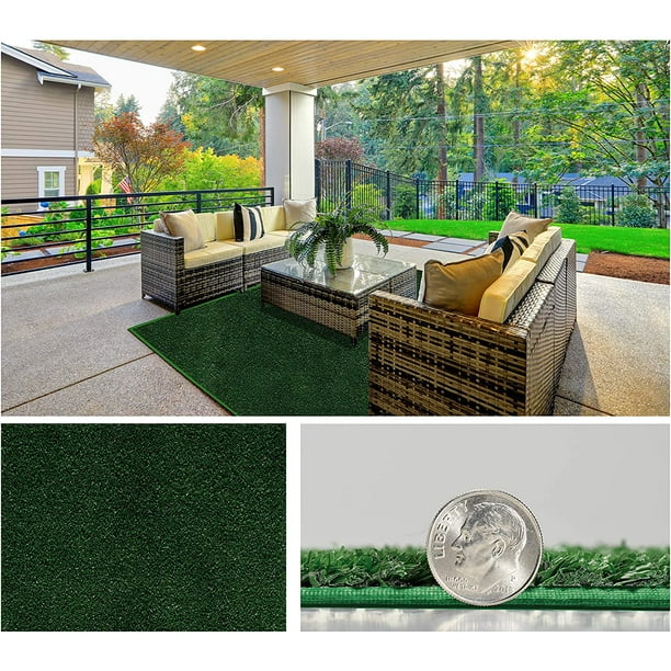 5 X7 Green Turftime Indoor Outdoor, Patio Artificial Grass Rug