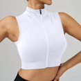 thumbnail image 3 of Product Classification Camisoles & Tanks Product Title Ladies' Comfortable and Casual High Neck Zipper Quick Drying Sports Vest Platform Competitor Title Hem Tank Top for Women Sleeveless Full Zip Up, 3 of 4