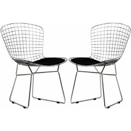 2 Black Dining Chairs - Modway Cad Dining Chairs with Leatherette Seat, Set of 2 in Black