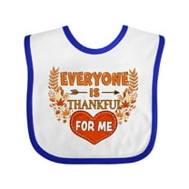Inktastic Everyone is Thankful for Me with Heart and Leaves Boys or Girls Baby Bib