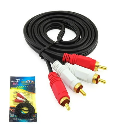 Tizuqe 2 RCA Male to 2 RCA Male Composite Audio Video AV Cable Plug Audio Video Cables