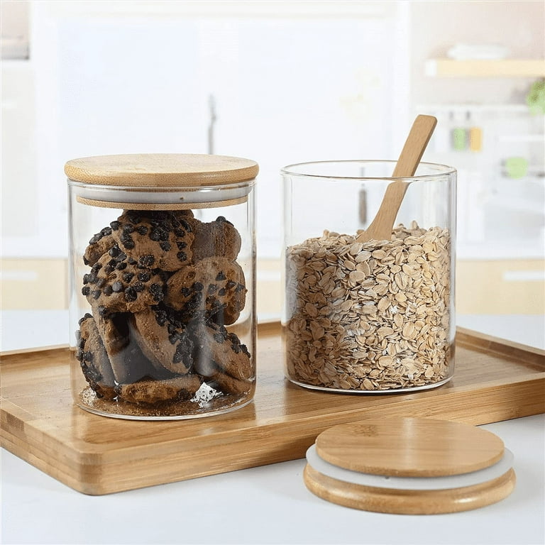 Glass Food Storage Containers with Lids Glass Food Storage Jars for Coffee  Bar Tea Sugar (27 FL OZ)