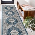 thumbnail image 3 of Hallway Washable Runner Rug - 2'6x14 Kitchen Rugs Entryway Vintage Soft Floor Mat Non Slip Indoor Farmhouse Carpet For Bathroom Living Room Bedroom (2'6''x14'  Blue), 3 of 7