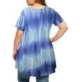 thumbnail image 6 of USSUMA Womens Summer Tops Plus Size Pleated Flowy T-Shirts for Women Trendy Tie-Dye Gradient Womens Blouses and Tops Dressy Short Sleeve V Neck Tunic Plus Size Shirts for Women, 6 of 8
