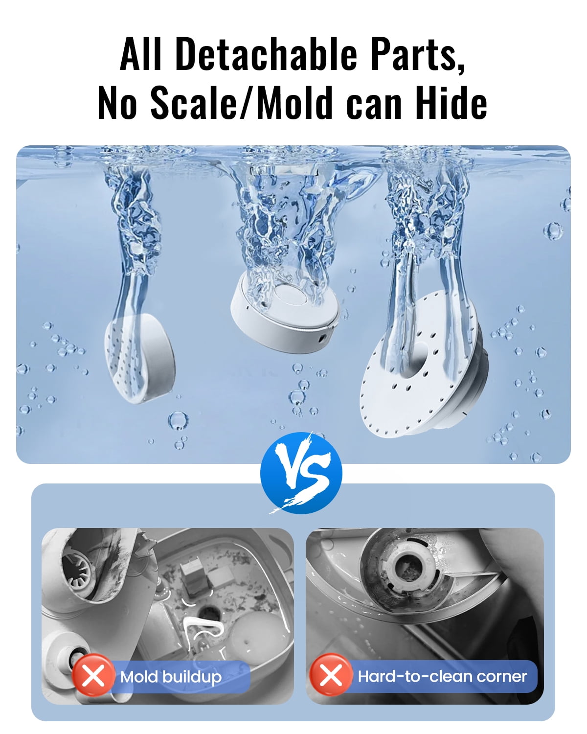 LACIDOLL Humidifiers for Large Room, 2.1Gal 8L Top Fill Humidifier with Essential Oils Tray, Easy to Clean Humidifier with Fully Washable Parts