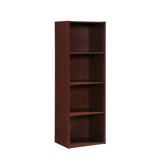 Hodedah 12 x 16 x 47 Inch 4 Shelf Bookcase & Office Organizer, Mahogany