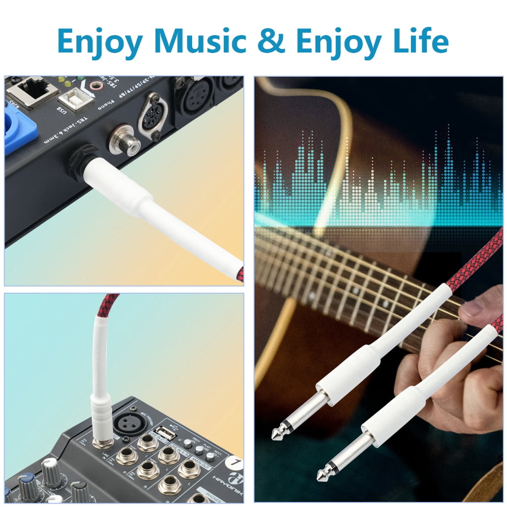 Zeiwohndc Guitar Cable 6.35mm 1/4'' Instrument Cord for Electric Mandolin 1-10m