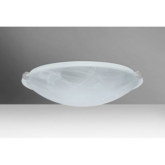 968152-SN-Besa Lighting-Trio 16-Two Light Flush Mount-15.75 Inches Wide by 4.75 Inches High-Satin Nickel Finish-Marble Glass Color-Incandescent