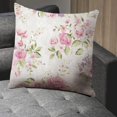 thumbnail image 5 of Throw Pillow Cover Pink Rose Vintage Floral Home Decor Pillowcase for Sofa 18x18 Inches, 5 of 6