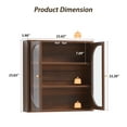 thumbnail image 4 of Wirrytor Walnut Wall Storage Cabinet, Farmhouse Bathroom Shelf with Glass Door, Medicine Wall Mounted Cupboard, 4 of 6