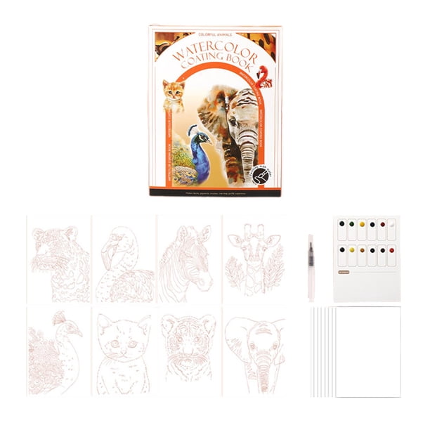 Libro de pintura con acuarela Libro para colorear con agua para niñas y niños Libro de pintura con acuarelas para recuerdos de fiesta de viaje Animales