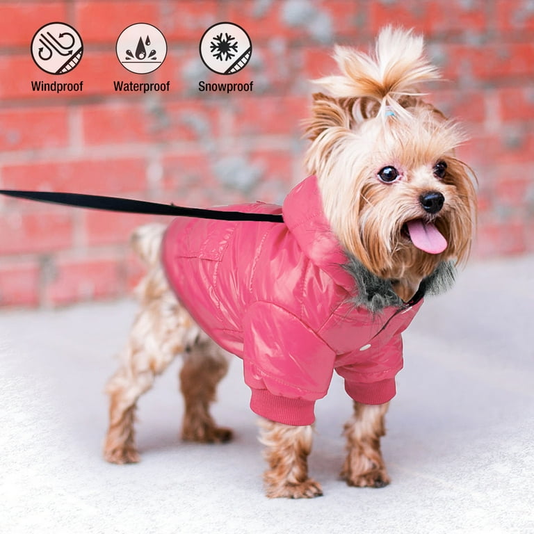Pink dog coats winter discount