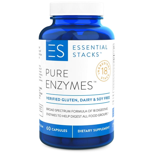 Essential Stacks Pure Digestive Enzymes 18 PlantBased Enzymes