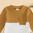 thumbnail image 4 of mgoYE Infant Baby Boy Fall Clothes Contrast Color Long Sleeve Romper and Stretch Pants Newborn 3 6 12 18M Outfit, 4 of 5