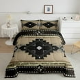 thumbnail image 2 of jejeloiu Southwestern Aztec Geometric Queen Comforter Set,Rustic Western Boho Bedding Sets,Brown Black Triangle Rhombus Bedding Comforter Set For Teens,Ultra Soft Home Decor Reversible,3-Piece, 2 of 8