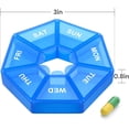 thumbnail image 2 of 2 Pack Pill Organizer Portable 7 Day Pill Box, Easy Fill Pill Case and Medicine Organizer Weekly with Separate Compartments, Pill Container Large Size Medication Organizer (Blue), 2 of 6