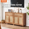 thumbnail image 2 of VEVOR Rattan Cabinet with 4 Doors 2 Drawers Adjustable Shelves Set of 2 Natural, 2 of 9