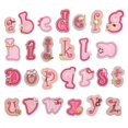 thumbnail image 1 of 26 Pcs Iron on Letters for Fabric Alphabet Stickers for Kids Sewing Patches Pink, 1 of 5