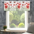 thumbnail image 4 of Red Flower Valances for Windows Spring Butterfly Rod Pocket Curtain Valance Window Treatment Short Curtains for Kitchen Living Room, 60"x14", 4 of 9