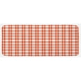 thumbnail image 1 of Abstract Kitchen Mat, Checkered Scottish Pattern Textured Geometric Square Formed Color Lines Art, Plush Decorative Kitchen Mat with Non Slip Backing, 47" X 19", Red White, by Ambesonne, 1 of 1
