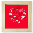 thumbnail image 1 of El día de San Valentín rojo corazon blanco Pantalla de escritorio de pared de fotograma cuadrado, 1 of 4