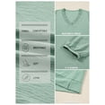 thumbnail image 3 of DOKOTOO Blouses for Women Dressy Casual Ruched V Neck Smocked Tops 3/4 Sleeve Loose Fit Shirts, 3 of 9